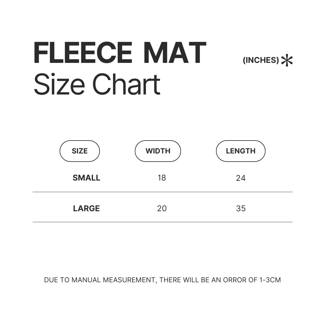 Fleece Mat Size Chart - Keroppi Shop