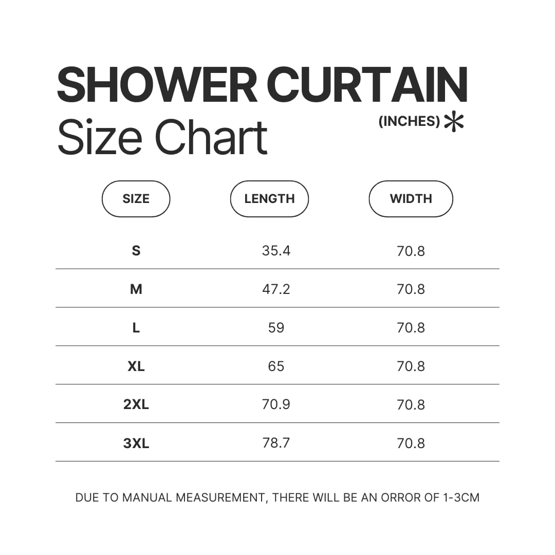 Shower Curtain Size Chart - Keroppi Shop