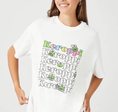 Embroidered Keroppi Graphic Tee